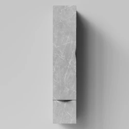 Пенал Марко 30 подвесной, дверь и ящик, ручки Черные, Мрамор Белый софт тач 4044-2, левый