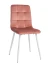 DC209 Стул мягкий, ПЫЛЬНО-РОЗОВЫЙ#G62-23 велюр, каркас металл белый КРУГЛЫЙ
