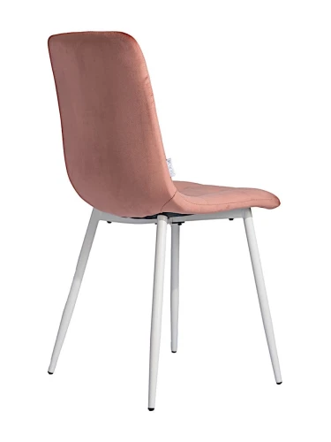 DC209 Стул мягкий, ПЫЛЬНО-РОЗОВЫЙ#G62-23 велюр, каркас металл белый КРУГЛЫЙ