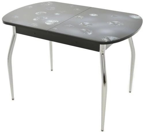 Стол «Ривьера» фотопечать Текстура-9, хром