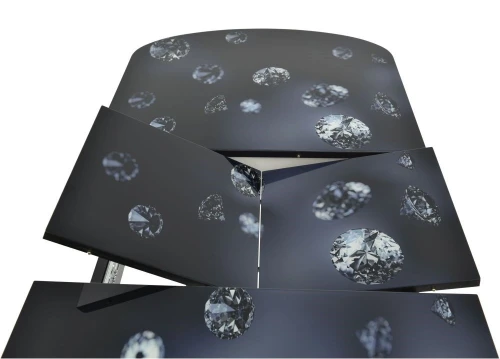 Стол «Ривьера» фотопечать Текстура-9, хром