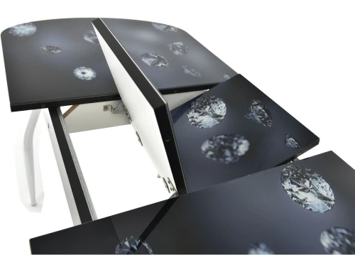 Стол «Ривьера» фотопечать Текстура-9, хром