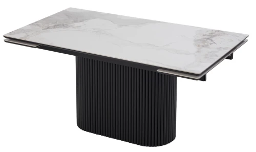 Стол АРИЯ 160 PANDORA LIGHT, керамика / Черный каркас М-City