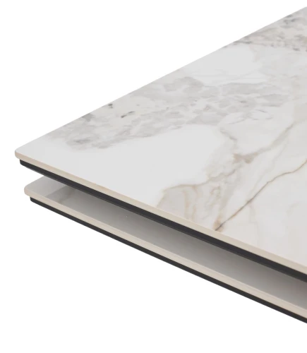 Стол АРИЯ 160 PANDORA LIGHT, керамика / Черный каркас М-City