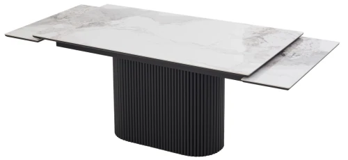 Стол АРИЯ 160 PANDORA LIGHT, керамика / Черный каркас М-City