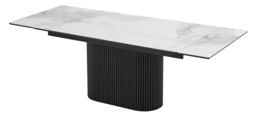 Стол АРИЯ 160 PANDORA LIGHT, керамика / Черный каркас М-City
