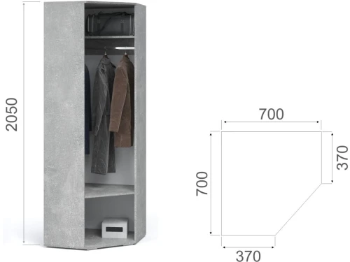 Прихожая «Виола» угловая, Ателье светлый/белый