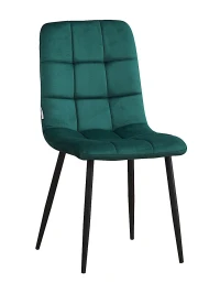C919/DC809 Стул мягкий, ИЗУМРУД#h56 велюр, каркас металл черный КРУГЛЫЙ