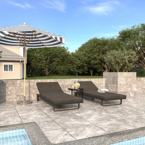 Шезлонг COSTA на колесах маренго - каркас карбон