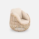 Кресло Lotus Индийское дерево, RAL 1014, Jamaica beige из искусственного ротанга