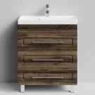 Тумба Арабеска 70 напольный, Дуб крымский коричневый ПВХ 131005-9005 Vodok с раковиной в комплекте