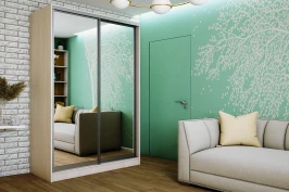 Шкаф-купе Тринити 7 1,35 м, Сандал светлый