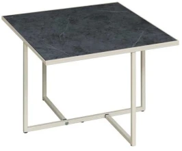 Скарлетт стол журнальный квадратный с рамкой мрамор черный/белый