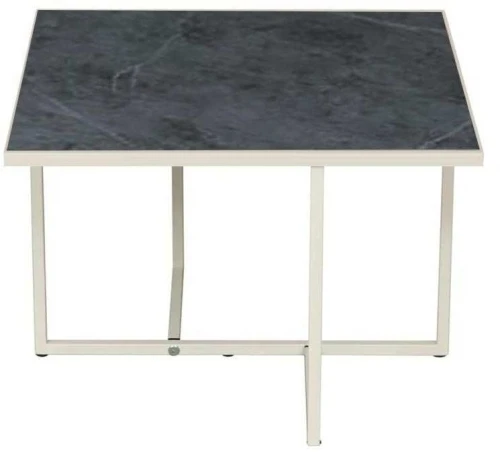 Скарлетт стол журнальный квадратный с рамкой мрамор черный/белый
