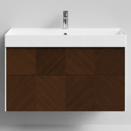 Тумба Катарини, 100 подвесной, Дуб цвет 11 Vodok с раковиной в комплекте