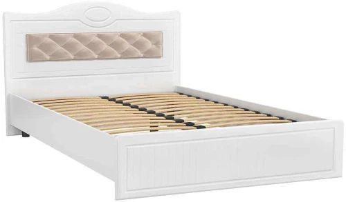 Кровать 1600 с мягким элементом Монако МН-9 + МН-9А белое дерево