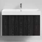 Тумба Лоренцо, 100 подвесной, Абрикос графит Vodok с раковиной в комплекте