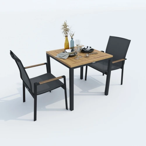 Стол обеденный MIRRA алюминий, поливуд 80х80 см (4 ножки)