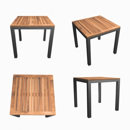 Стол обеденный MIRRA алюминий, поливуд 80х80 см (4 ножки)