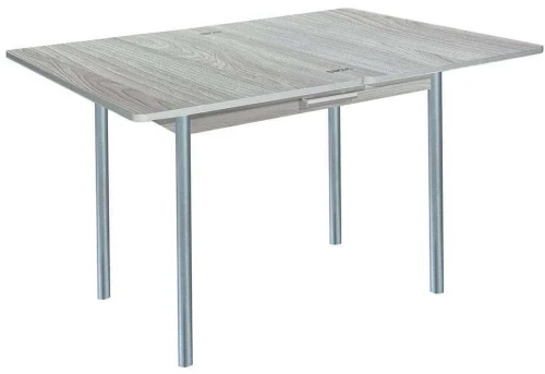 Симпл стол обеденный раскладной с ящиком / Ясень светлый/металлик