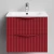 Тумба Эйфория 60 F6, пример RAL 3004 Пурпурно-красный, матовая, 2 ящика, подвесной Vodok с раковиной в комплекте