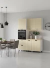 Готовый кухонный гарнитур МК Аленушка 1,6м ПД Орхидея Крем,скоба черный,сонома