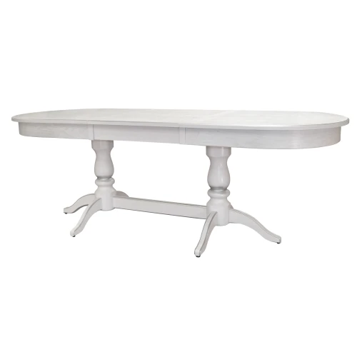 Стол обеденный Тарун 3 раздвижной белый/серебро 150/200*84