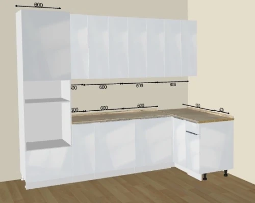 Угловая кухня Фьюжн Angel на заказ 2.7х1.4 м. по индивидуальным размерам