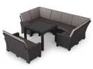 Комплект садовой мебели под ротанг Калифорния “California“с П- образный диваном 136х264х136 см 6 мест, 2х местным диваном 121х62 см, с подушками и столом 95х95см (2)