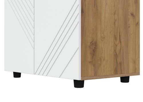 Шкаф двухстворчатый Байкал, Дуб Золотой, Белый матовый