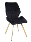 DC230 Стул мягкий, ЧЕРНЫЙ#M420-48 велюр, каркас металл, шампань КВАДРАТ