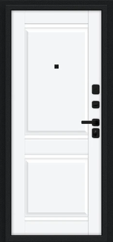 Входная дверь BRAVO Некст МФ/SBlack Букле черное/White Silk