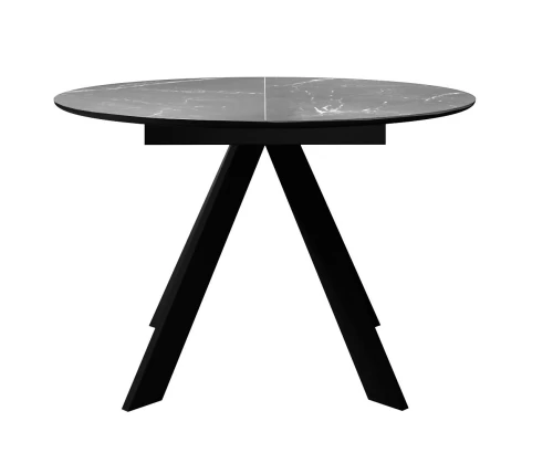 Стол DikLine SKC90 d900 Керамика Серый мрамор/подстолье черное/опоры черные