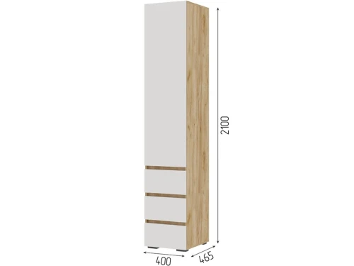Шкаф-пенал «Хелен» ПН-03, белый/дуб крафт золотой