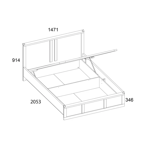 Кровать 140  c подъемником, MAGELLAN, цвет Сосна винтаж