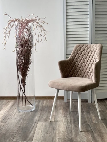 Стул HERMAN ЛАТТЕ #25, велюр / белый каркас М-City