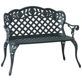 Скамейка уличная двухместная Чайная роза  -  Green patina