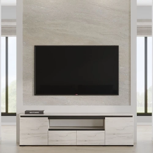 Тумба «Гретта» 2С2Я, Крафт белый/Антрацит