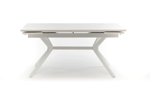 "Меркурий" стол интерьерный раздвижной обеденный из керамики, цвет белый глянцевый