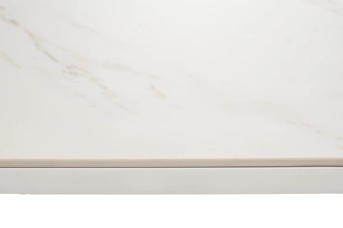 "Меркурий" стол интерьерный раздвижной обеденный из керамики, цвет белый глянцевый