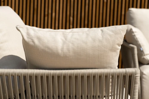 "Форли" лаунж-зона 4-местная плетеная из роупа (веревки), каркас алюминиевый светло-серый, роуп серо-коричневый