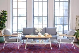 Диванная группа из алюминия CONCORDE L белая  Joygarden