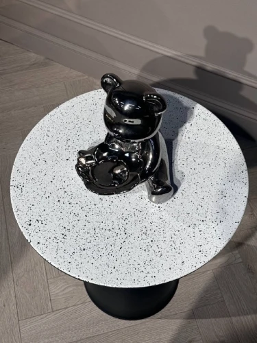 Стол журнальный Бонс SX-51, 51x56 см, белый/черный