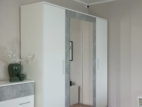 Шкаф «Аврора» 4дв, Белый/Ателье светлый