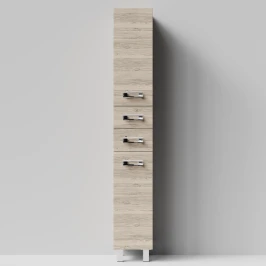 Пенал Орландо 30 напольный, Дубослив ореховый светлый ПВХ 3445, левый, бельевая корзина