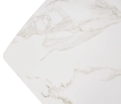 Стол РАНДЕВУ 160 БЕЛЫЙ МРАМОР МАТОВЫЙ 9806035 , керамика / Черный, Орех эко, М-City