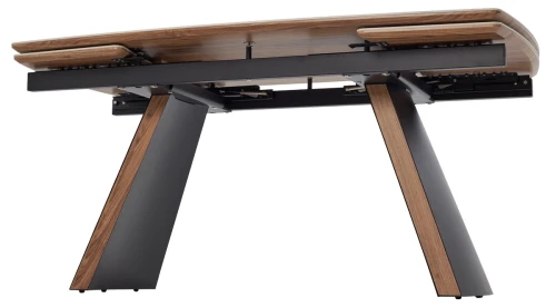 Стол РАНДЕВУ 160 БЕЛЫЙ МРАМОР МАТОВЫЙ 9806035 , керамика / Черный, Орех эко, М-City