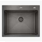 Кухонная мойка из нержавейки BLANTEK LS-5848STB Stone texture black