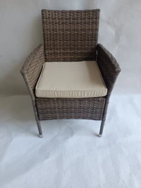 Кресло плетеное из полиротанга Вирджиния (Анкор) с подушкой 5 мм  -  Brown