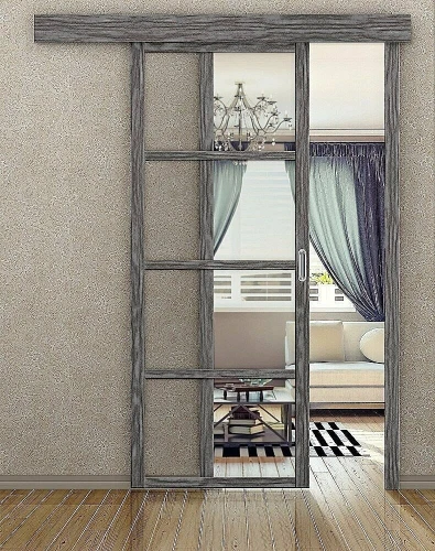 Межкомнатная раздвижная дверь ĒLPORTA Твигги V4 Bianco Veralinga Magic Fog